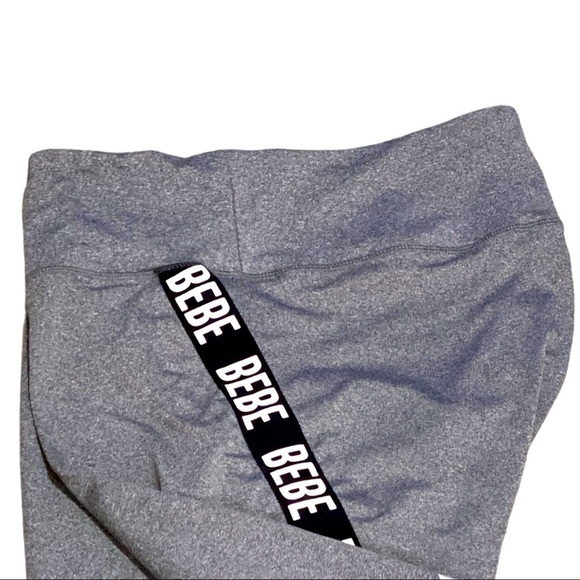 Women’s BeBe Plus Size 3X Side Tape Color Block Capri Leggings Grey/Blac… - Picture 7 of 9